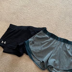 Under Armour running shorts size small teal black